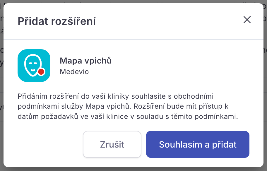 Okno Přidat rozšíření