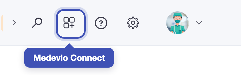 Ikona Medevio Connect v horní liště