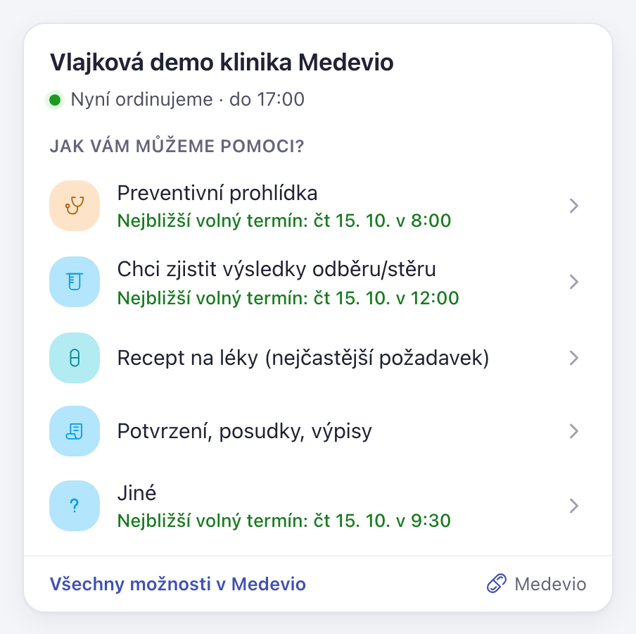 Panel s nejbližším volným termínem u požadavků
